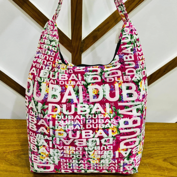Bold Pink Dubai Floral Tote Bag Eye-Catching & Roomy Travel Companion