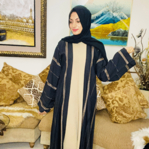 Classic Black Dubai Abaya Flowy & Modest | Size 54 | Elegant Everyday Wear