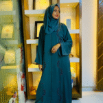 Elegant Deep Teal Borka Timeless Modest Wear with Graceful Design | Size 54 | Perfect for Everyday & Occasions