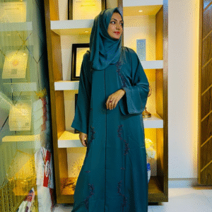 Elegant Deep Teal Borka Timeless Modest Wear with Graceful Design | Size 54 | Perfect for Everyday & Occasions