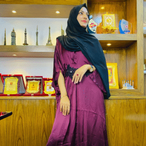 Elegant Plum Purple Borka Classic Modest Wear | Size 54 | Luxurious & Flowing Design