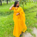 Elegant Yellow Half Silk Jamdani Sharee Traditional Touch