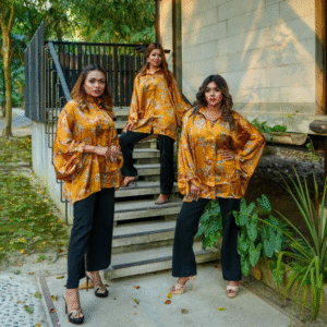 Mustard Yellow Cotton Shirt with Sequin Pocket Fits Body Sizes 34 to 50