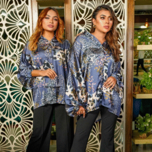 Elegant Navy Blue Free Size Shirt – Fits Body Sizes 34 to 60