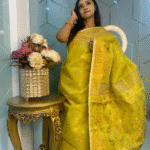 Rich Dark Yellow Jamdani Saree Half Silk Traditional Beauty