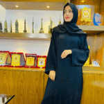 Timeless Black Embellished Abaya Modest and Stylish Design, Size 54