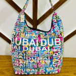 Vibrant Dubai Floral Tote Bag Bold Blue Design, Spacious & Trendy