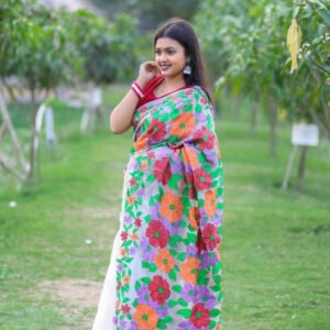 Exquisite Muslin Saree Traditional Handicraft Perfection