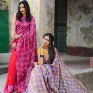 Luxury Handcrafted Muslin Saree Pure Elegance