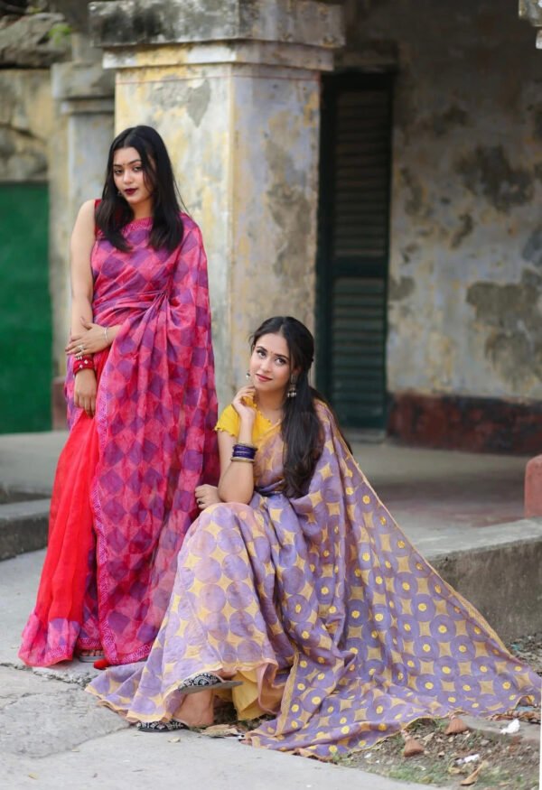 Luxury Handcrafted Muslin Saree Pure Elegance