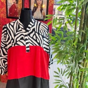 Bold Red & Zebra Print Cape Dress - Free Size, Stylish & Comfortable